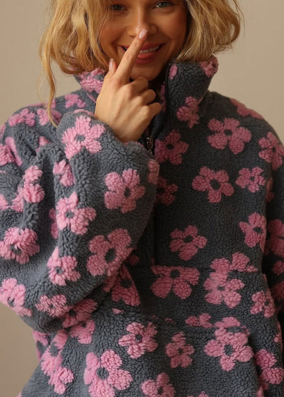 Daisy™ | Zachte Sherpa Fleece Pullover met Boho Bloemenprint