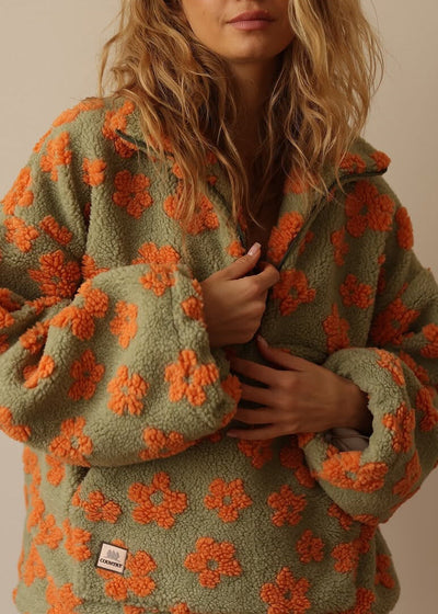 Daisy™ | Zachte Sherpa Fleece Pullover met Boho Bloemenprint