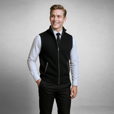 Harrison™ | Luxe Gebreide Full-Zip Sweater Vest