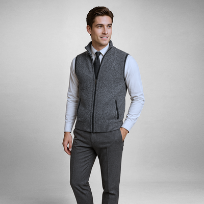 Harrison™ | Luxe Gebreide Full-Zip Sweater Vest