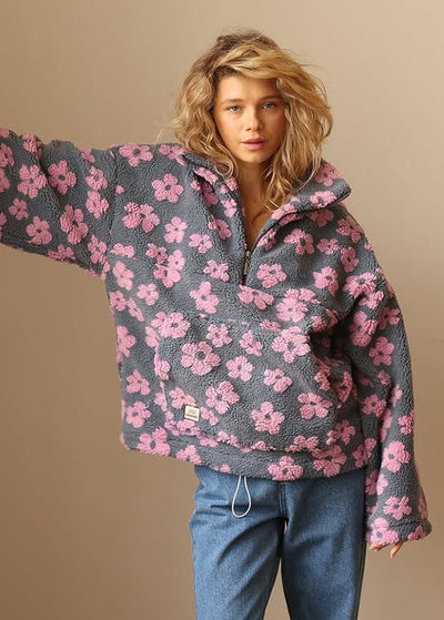 Daisy™ | Zachte Sherpa Fleece Pullover met Boho Bloemenprint