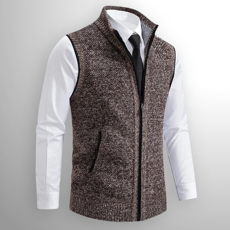 Harrison™ | Luxe Gebreide Full-Zip Sweater Vest