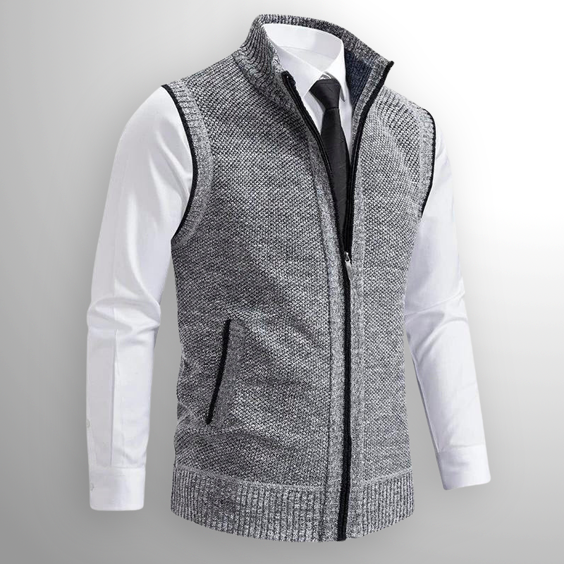 Harrison™ | Luxe Gebreide Full-Zip Sweater Vest