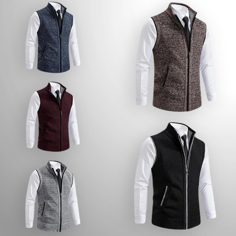 Harrison™ | Luxe Gebreide Full-Zip Sweater Vest