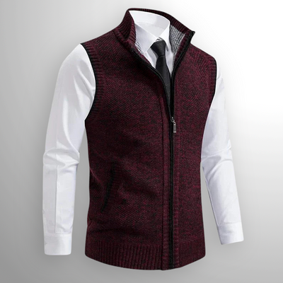 Harrison™ | Luxe Gebreide Full-Zip Sweater Vest